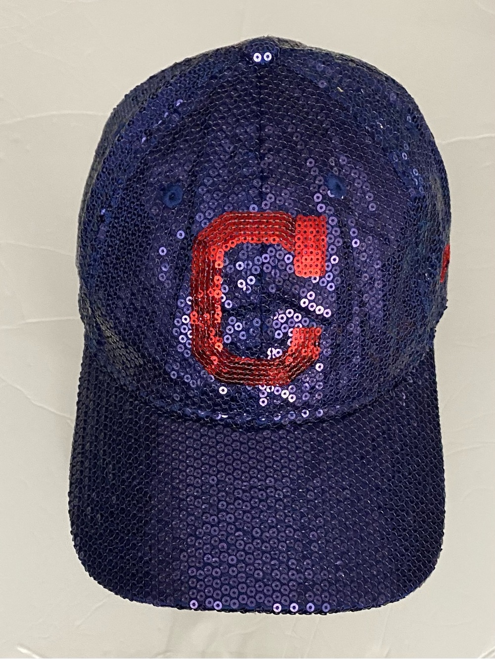 Victoria's Secret Cleveland Indians MLB Navy Sequin baseball Cap with Red Logo